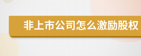 非上市公司怎么激励股权