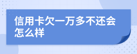 信用卡欠一万多不还会怎么样