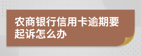 农商银行信用卡逾期要起诉怎么办