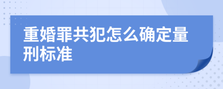 重婚罪共犯怎么确定量刑标准