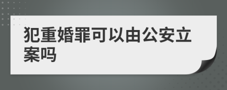 犯重婚罪可以由公安立案吗