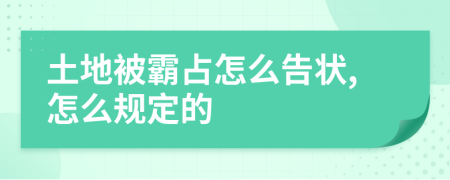 土地被霸占怎么告状,怎么规定的