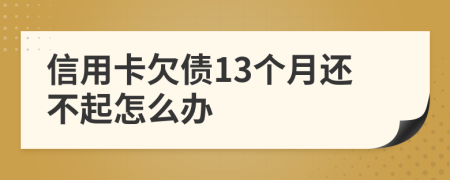 信用卡欠债13个月还不起怎么办