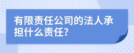 有限责任公司的法人承担什么责任?