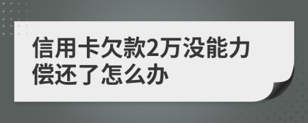 信用卡欠款2万没能力偿还了怎么办