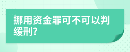 挪用资金罪可不可以判缓刑?