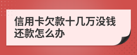 信用卡欠款十几万没钱还款怎么办