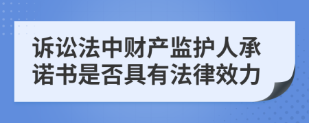 诉讼法中财产监护人承诺书是否具有法律效力