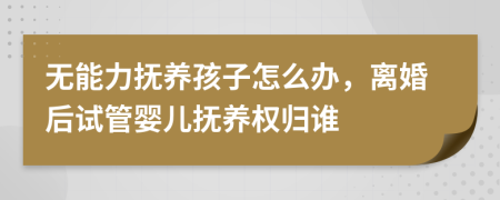 无能力抚养孩子怎么办，离婚后试管婴儿抚养权归谁