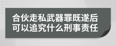 合伙走私武器罪既遂后可以追究什么刑事责任