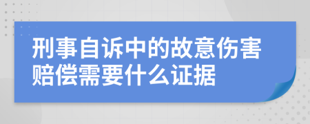 刑事自诉中的故意伤害赔偿需要什么证据