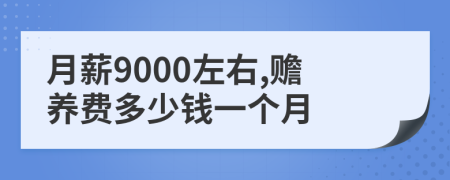 月薪9000左右,赡养费多少钱一个月