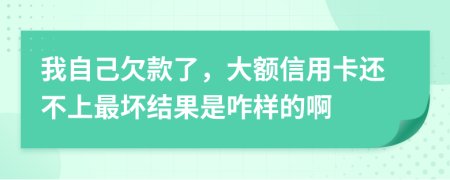 我自己欠款了，大额信用卡还不上最坏结果是咋样的啊