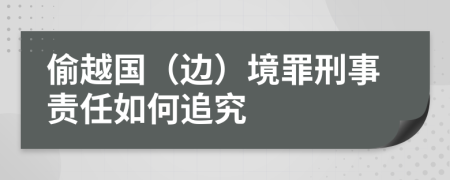 偷越国（边）境罪刑事责任如何追究