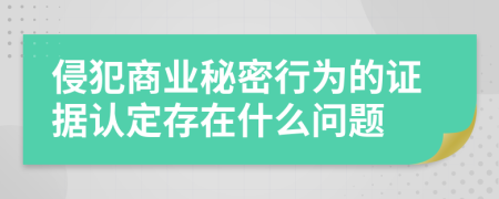 侵犯商业秘密行为的证据认定存在什么问题