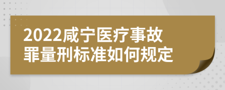 2022咸宁医疗事故罪量刑标准如何规定