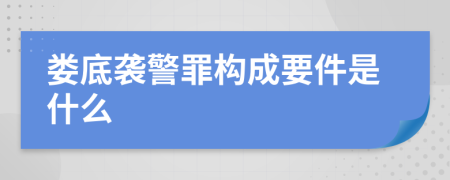 娄底袭警罪构成要件是什么