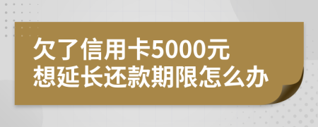 欠了信用卡5000元想延长还款期限怎么办