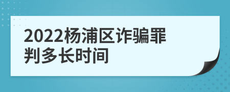 2022杨浦区诈骗罪判多长时间