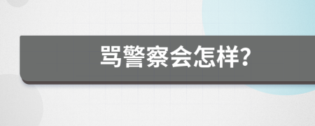 骂警察会怎样？