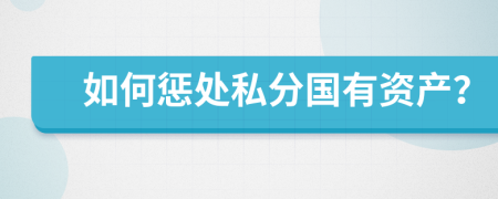 如何惩处私分国有资产？