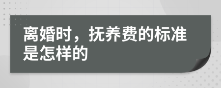 离婚时，抚养费的标准是怎样的