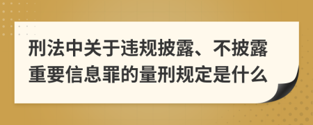 刑法中关于违规披露、不披露重要信息罪的量刑规定是什么