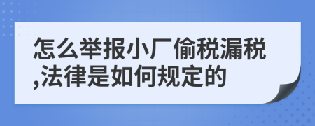 怎么举报小厂偷税漏税,法律是如何规定的