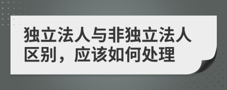 独立法人与非独立法人区别，应该如何处理