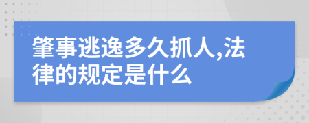 肇事逃逸多久抓人,法律的规定是什么