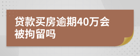 贷款买房逾期40万会被拘留吗