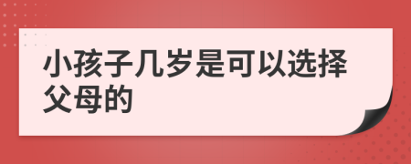 小孩子几岁是可以选择父母的