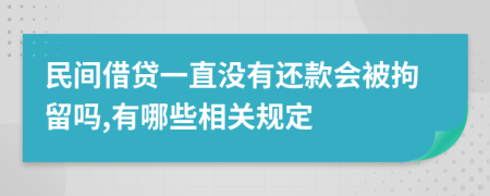 民间借贷一直没有还款会被拘留吗,有哪些相关规定