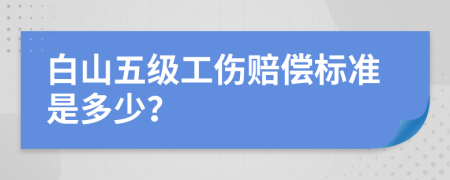 白山五级工伤赔偿标准是多少？