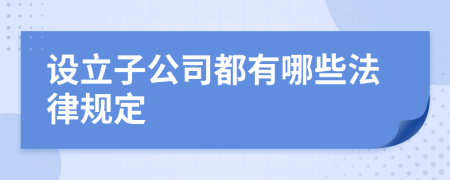 设立子公司都有哪些法律规定