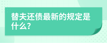 替夫还债最新的规定是什么？