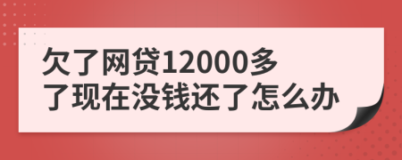 欠了网贷12000多了现在没钱还了怎么办