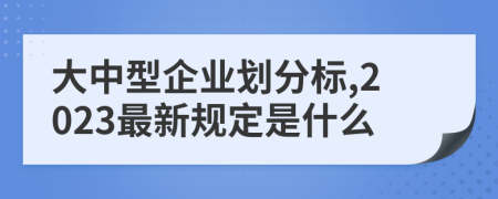 大中型企业划分标,2023最新规定是什么