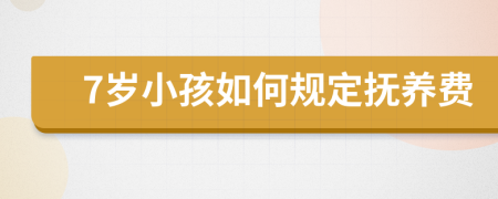 7岁小孩如何规定抚养费