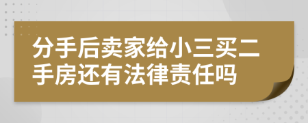 分手后卖家给小三买二手房还有法律责任吗