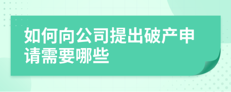 如何向公司提出破产申请需要哪些