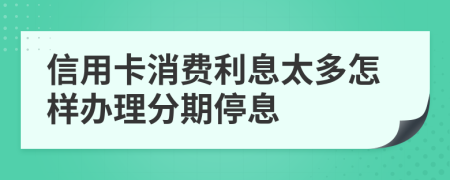 信用卡消费利息太多怎样办理分期停息