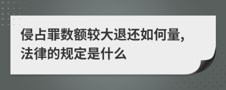 侵占罪数额较大退还如何量,法律的规定是什么