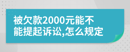 被欠款2000元能不能提起诉讼,怎么规定