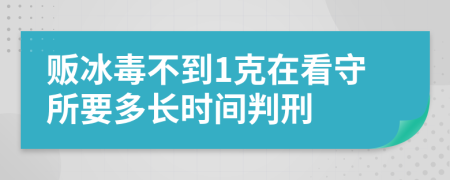 贩冰毒不到1克在看守所要多长时间判刑