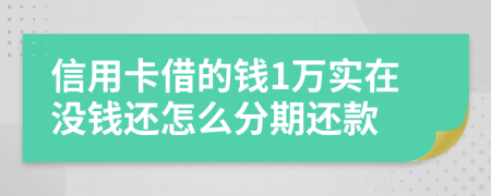 信用卡借的钱1万实在没钱还怎么分期还款