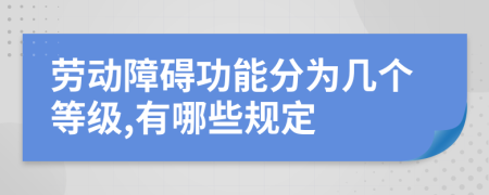 劳动障碍功能分为几个等级,有哪些规定