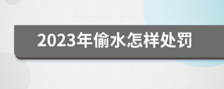 2023年偷水怎样处罚