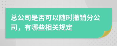总公司是否可以随时撤销分公司，有哪些相关规定