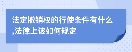 法定撤销权的行使条件有什么,法律上该如何规定